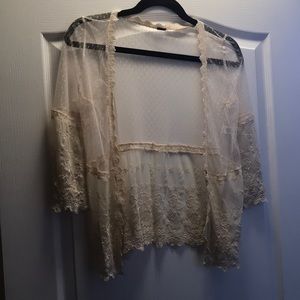 CREAM LACE CARDIGAN